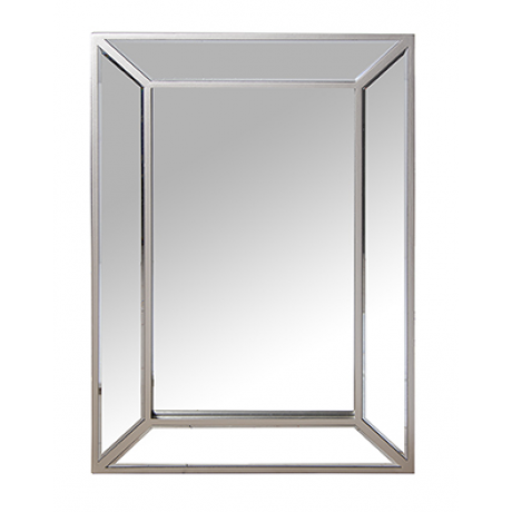 Espelho em Madeira Prateado Champanhe